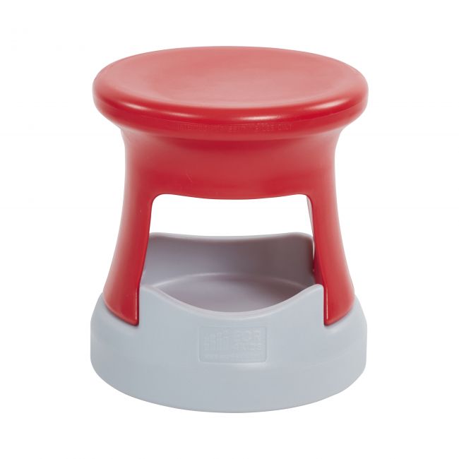 15in Storage Stool - Red/Light Grey