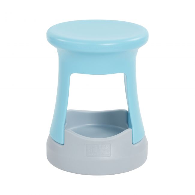 18in Storage Stool - Cyan/Light Grey