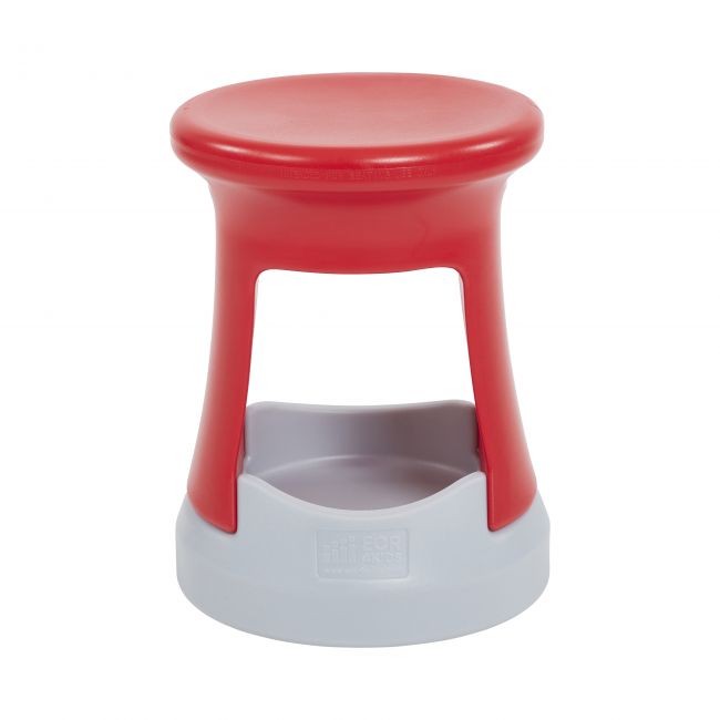 18in Storage Stool - Red/Light Grey