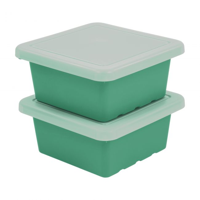 Square Bin with Lid 2-Pack - Emerald