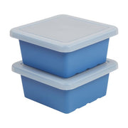 Square Bin with Lid 2-Pack - French Blue