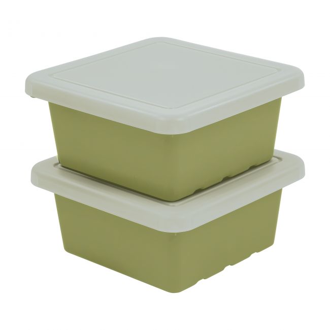 Square Bin with Lid 2-Pack - Fern Green