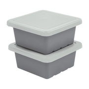 Square Bin with Lid 2-Pack - Grey