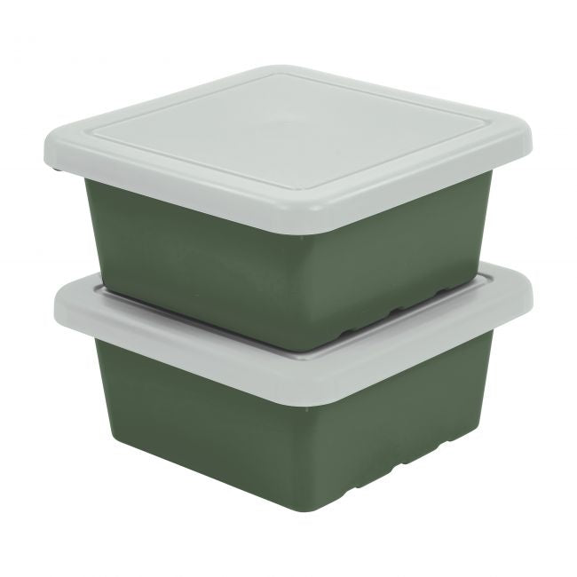Square Bin with Lid 2-Pack - Hunter Green