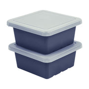 Square Bin with Lid 2-Pack - Navy