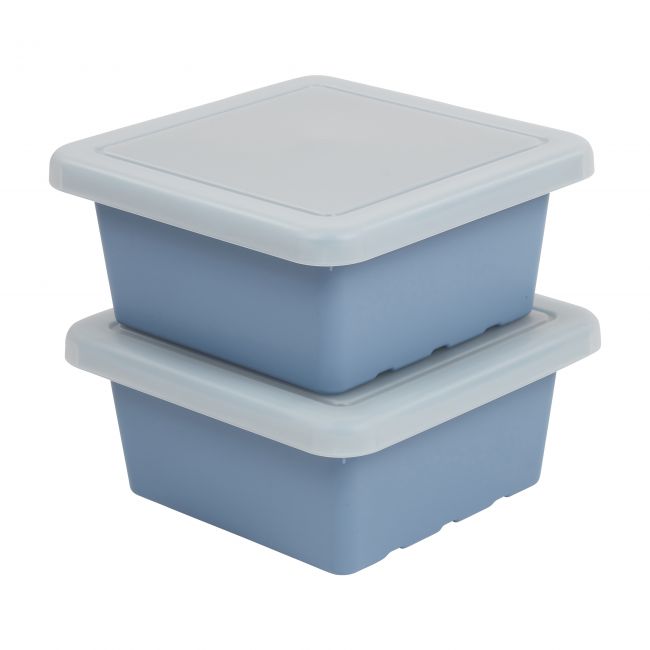 Square Bin with Lid 2-Pack - Powder Blue