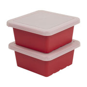 Square Bin with Lid 2-Pack - Red
