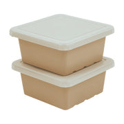 Square Bin with Lid 2-Pack - Sand
