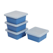 Square Bin with Lid 4-Pack - French Blue