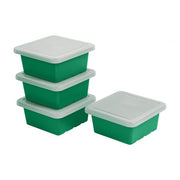 Square Bin with Lid 4-Pack - Green
