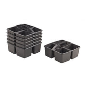 4-Compartment Medium Caddy 6-Pack - Black