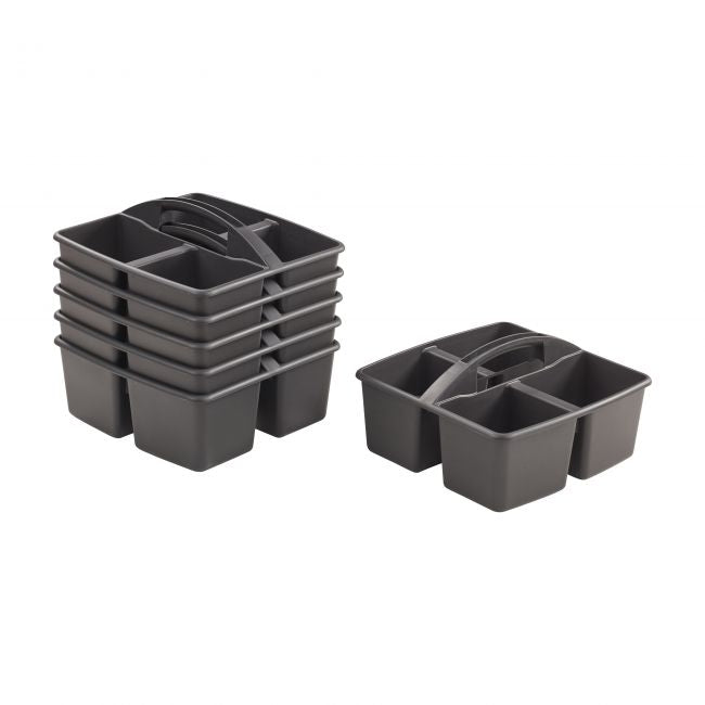 4-Compartment Medium Caddy 6-Pack - Black
