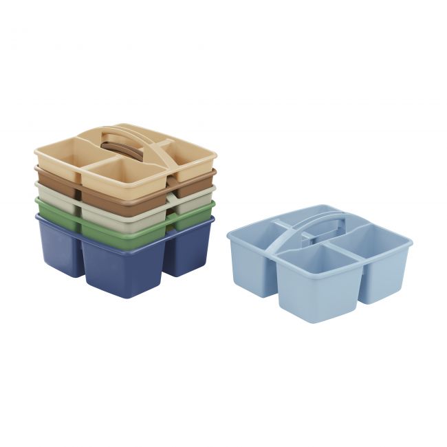 4-Compartment Medium Caddy 6-Pack - Earthtone