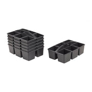 6-Compartment Large Caddy 6-Pack - Black