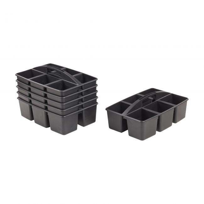 6-Compartment Large Caddy 6-Pack - Black