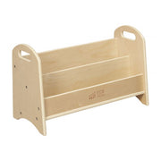 2-Shelf Tabletop Book Display with Handles 24in - Natural