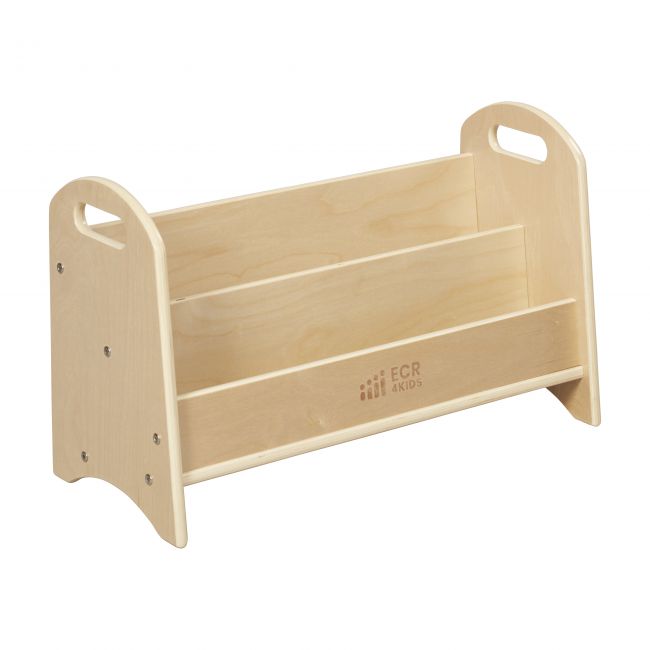 2-Shelf Tabletop Book Display with Handles 24in - Natural