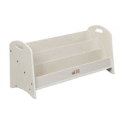 3-Shelf Floor Book Display with Handles, 36in - White Wash