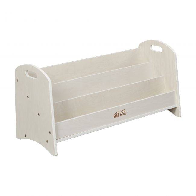 3-Shelf Floor Book Display with Handles, 36in - White Wash