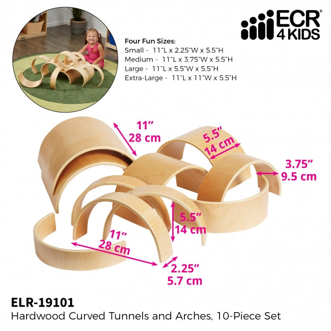 Wooden Tunnels and Arches 10-Piece Set