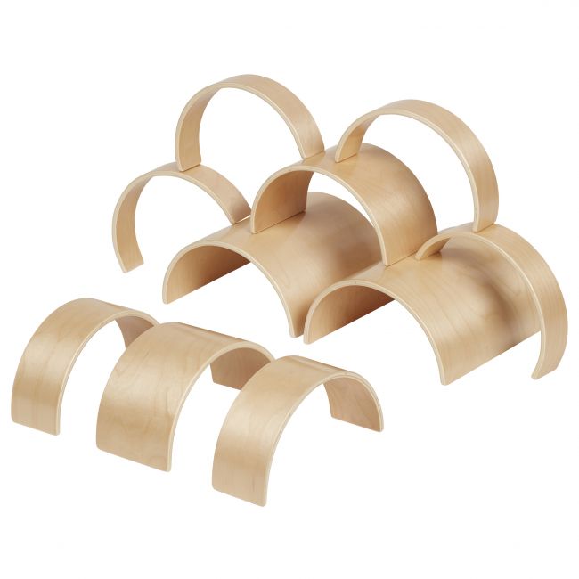 Wooden Tunnels and Arches 10-Piece Set