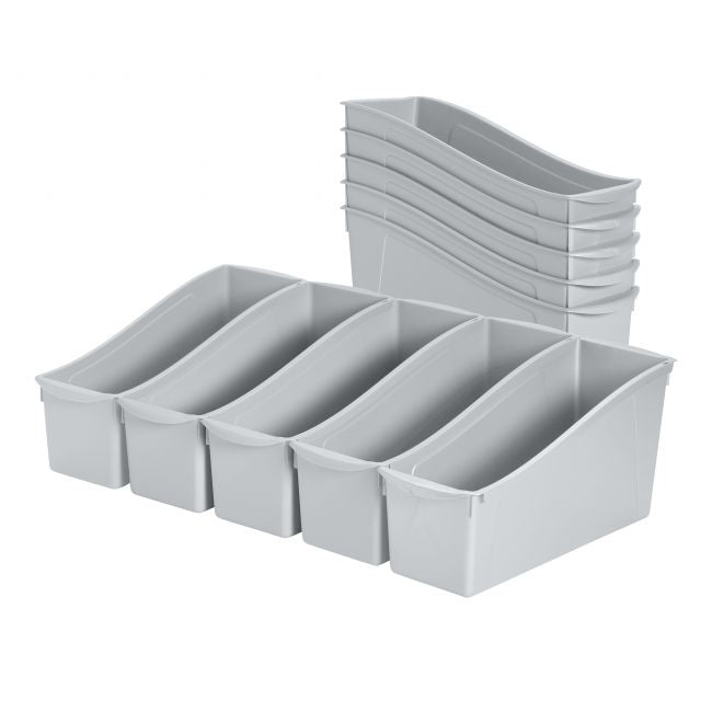 Linking Book Bins 10-Pack - Light Grey