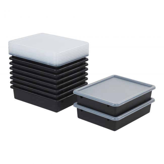 Small Tray with Lid 10-Pack - Black