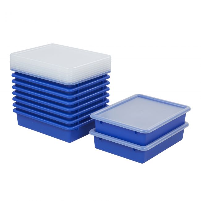 Small Tray with Lid 10-Pack - Blue