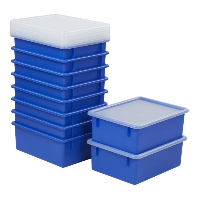 Large Tray with Lid 10-Pack - Blue