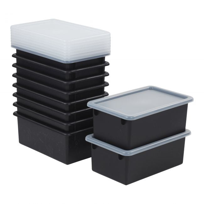 Cubby Bin with Lid 10-Pack - Black