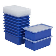 Cubby Bin with Lid 10-Pack - Blue