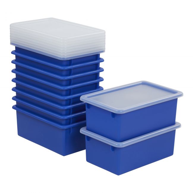 Cubby Bin with Lid 10-Pack - Blue