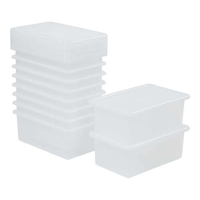 Cubby Bin with Lid 10-Pack - Clear
