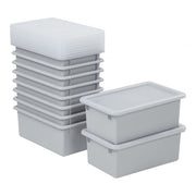 Cubby Bin with Lid 10-Pack - Light Grey