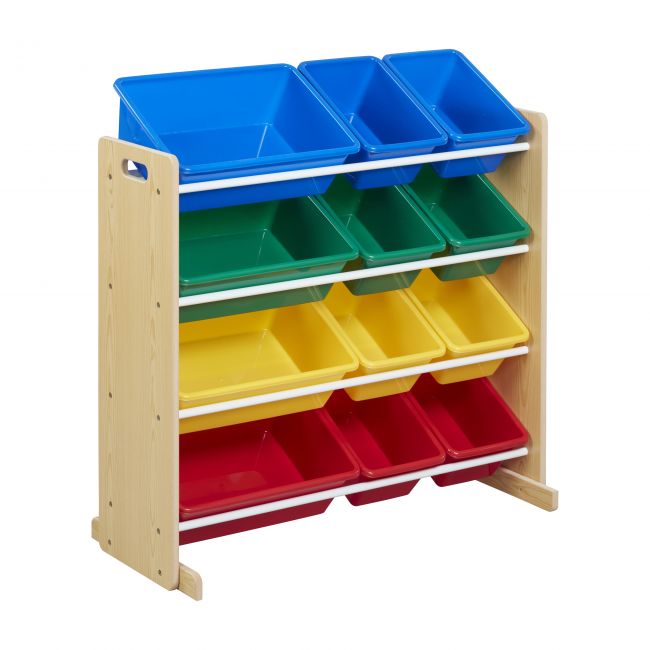 4-Tier Storage Organizer with 12 Bins - Natural/Primary