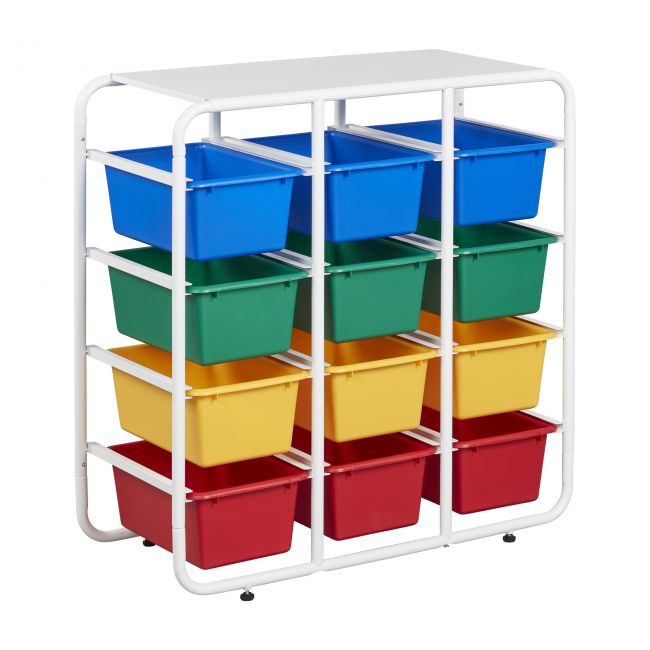 4-Tier Storage Rack with 12 Cubby Bins 4x3 - Primary