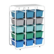 5-Tier Storage Rack with 15 Cubby Bins 5x3 - Contemporary