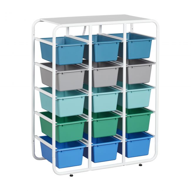 5-Tier Storage Rack with 15 Cubby Bins 5x3 - Contemporary