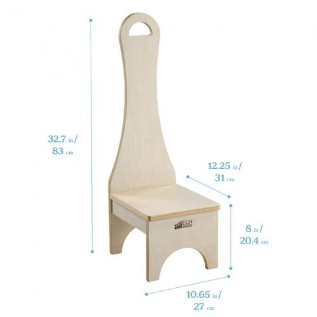 Stepstool with Long Handle - Natural