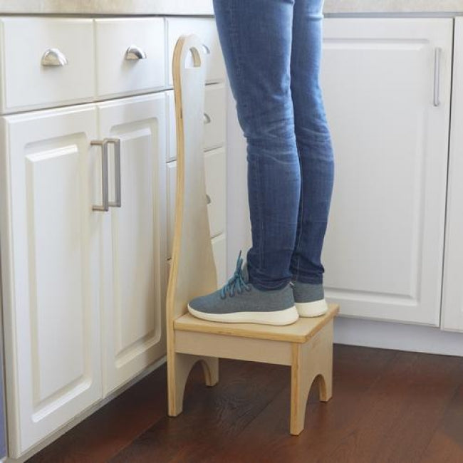 Stepstool with Long Handle - Natural