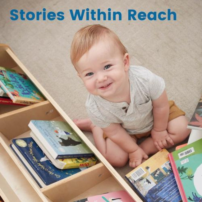 5-Compartment Easy to Reach Book Display - Natural