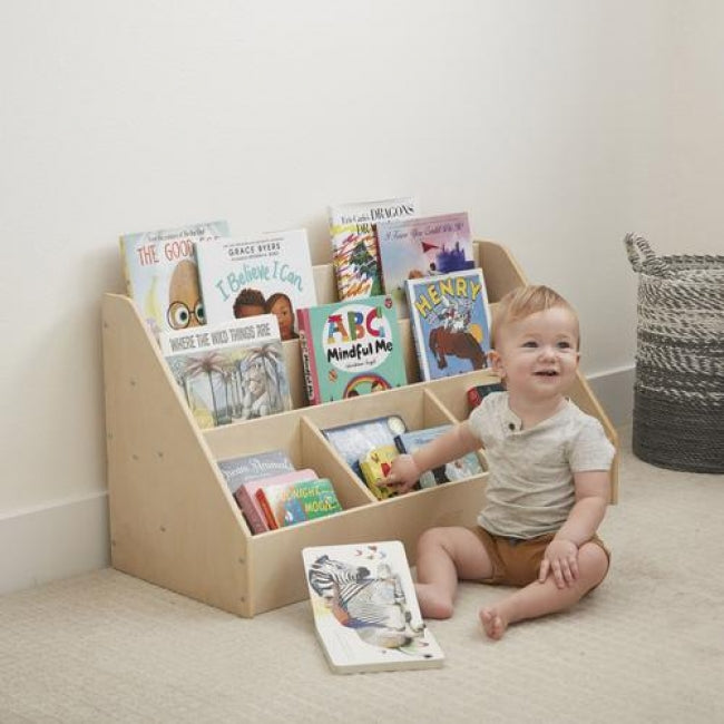 5-Compartment Easy to Reach Book Display - Natural