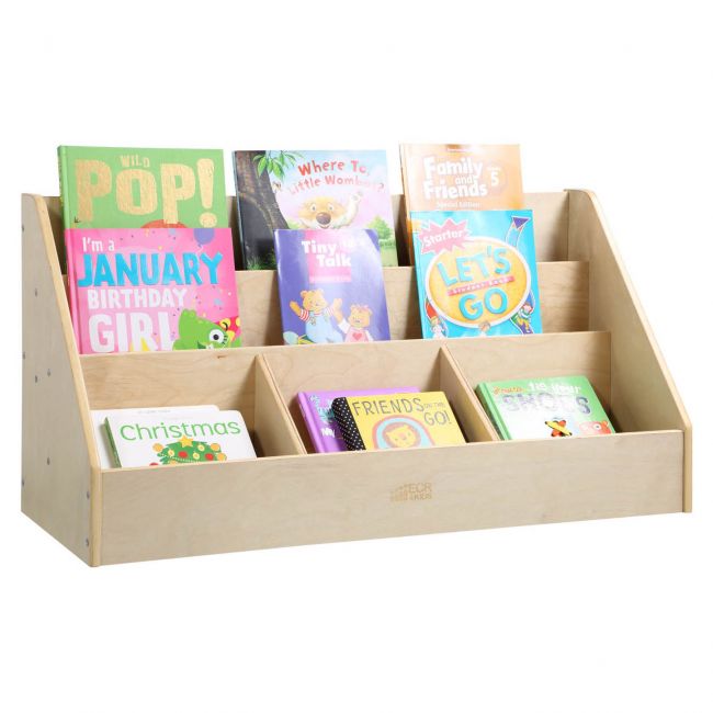 5-Compartment Easy to Reach Book Display - Natural