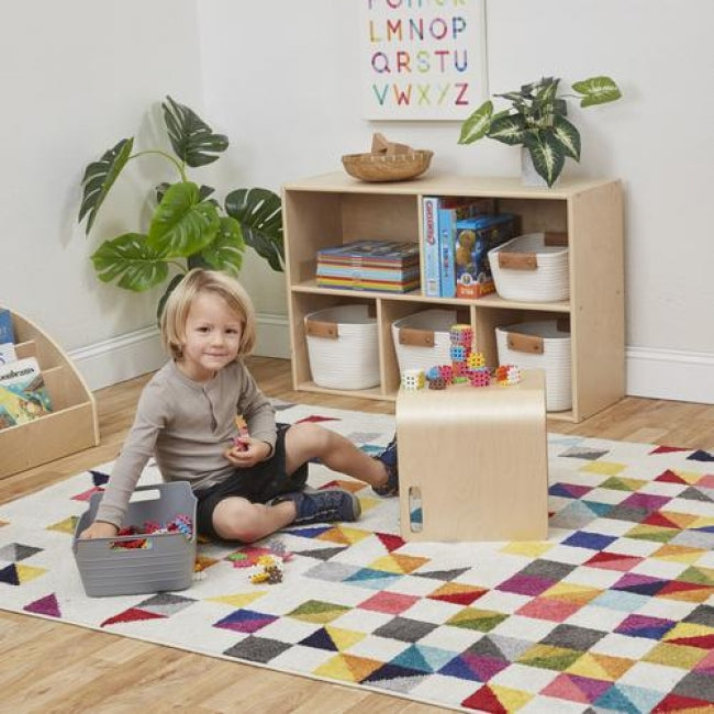 Bentwood Multipurpose Cube Chair - Natural/Grey