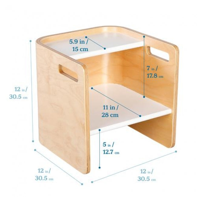 Bentwood Multipurpose Cube Chair - Natural/White