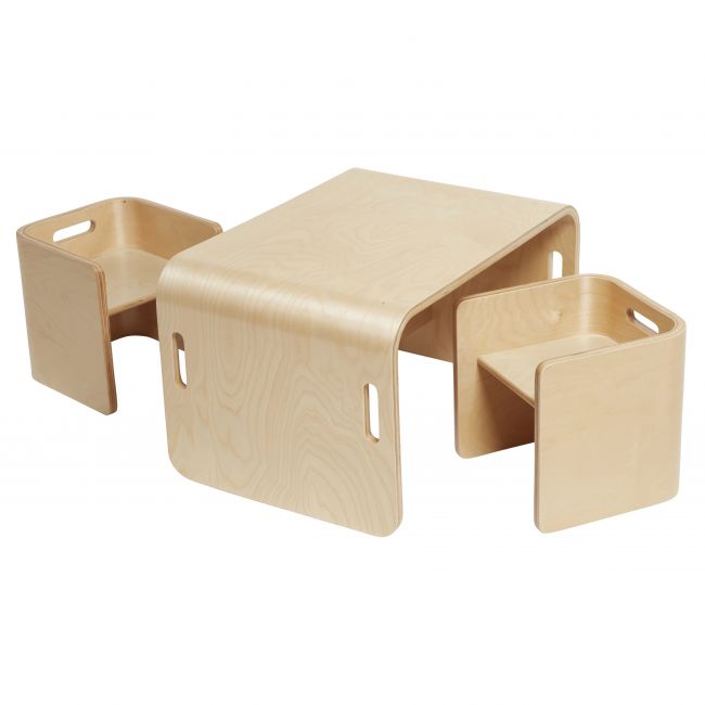 Premium Bentwood Multipurpose Table and Chair Set - Natural