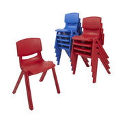 12in Plastic School Stack Chair 10-Piece - Blue/Red