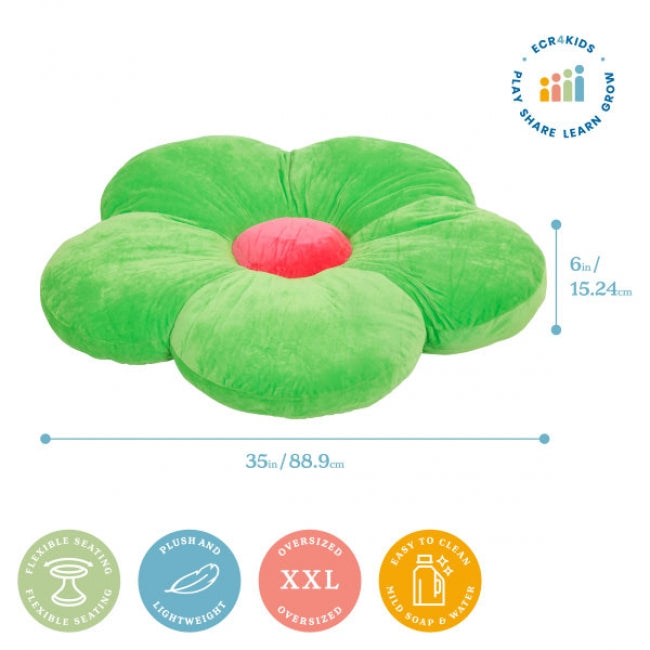 SoftZone Flower Floor Pillow - Bright Green