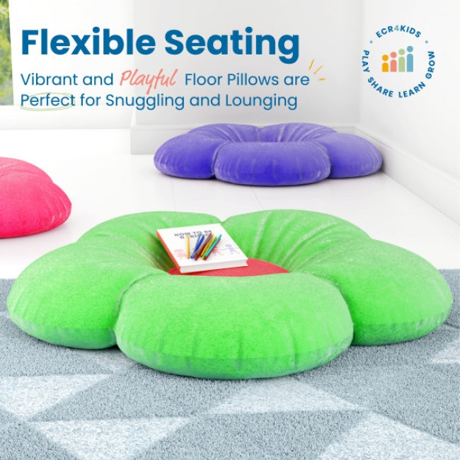 SoftZone Flower Floor Pillow - Bright Green