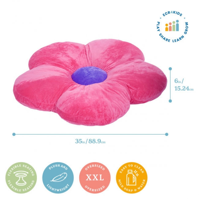 SoftZone Flower Floor Pillow - Bright Pink